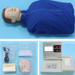 Advanced computer cardiopulmonary resuscitation simulator with LCD display (half body)